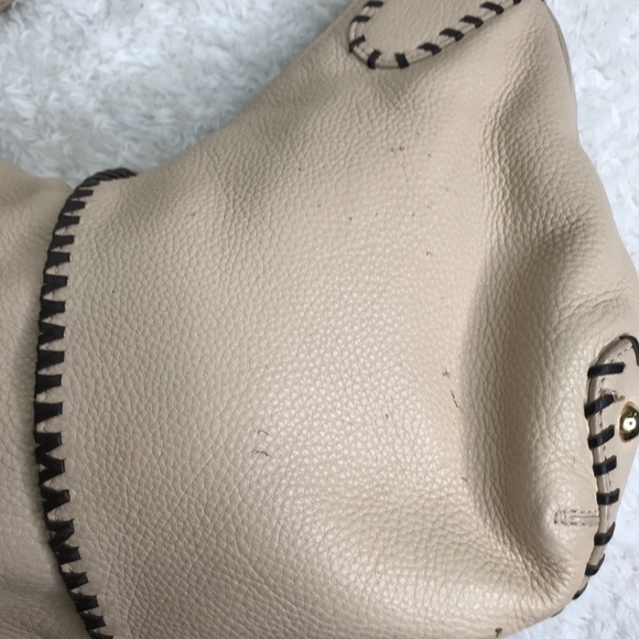 Sondra Roberts Purse Womens Ivory Stitching Casual - Picture 3 of 6